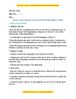 Giáo án Chia cho số có hai chữ số (tiếp theo) Toán lớp 4 Cánh diều