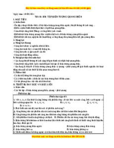 Giáo án Vật lí 12 Bài tập hiện tượng quang điện