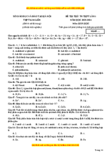 Đề thi thử tốt nghiệp Hóa học trường THPT Kim Liên - Hà Nội lần 1 năm 2024