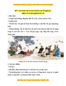 Lý thuyết Lịch sử 7 Chân trời sáng tạo Bài 7: Các thành tựu văn hóa chủ yếu của Trung Quốc từ thế kỉ VII đến giữa thế kỉ XIX