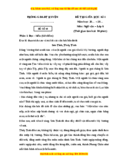 Đề thi giữa kì 1 Ngữ văn 6 Chân trời sáng tạo (đề 10)