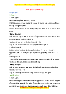 Lý thuyết Bài 2: Hoán vị. Chỉnh hợp Toán 10 Cánh diều