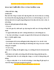 Lý thuyết Bài 40 Địa lý 10 Chân trời sáng tạo: Phát triển bền vững và tăng trưởng xanh