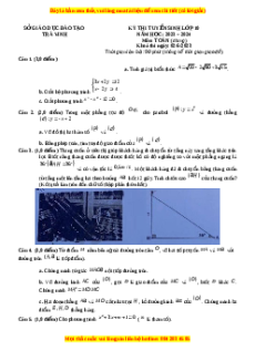 Đề thi vào 10 Toán Tỉnh Trà Vinh năm 2023-2024