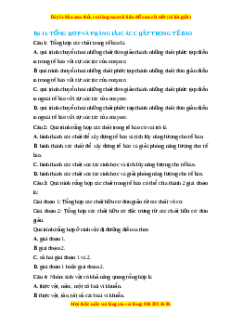 Trắc nghiệm Tổng hợp và phân giải các chất trong tế bào Sinh học 10 Cánh diều