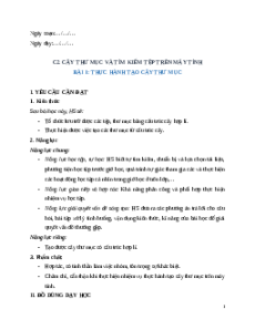 Giáo án Chủ đề C2 Bài 1 Tin học lớp 5 Cánh diều: Thực hành tạo cây thư mục