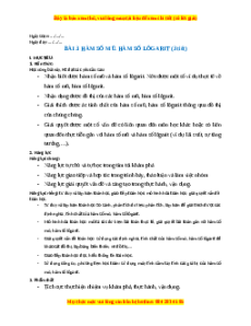 Giáo án Hàm số mũ. Hàm số lôgarit Toán 11 Cánh diều