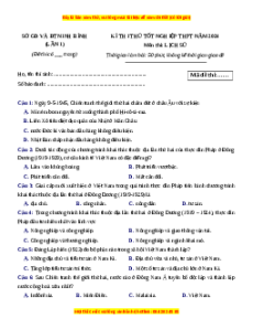 Đề thi thử tốt nghiệp Lịch sử Sở GD&ĐT Ninh Bình lần 1 năm 2024