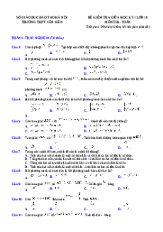 Đề thi giữa kì 1 Toán 10 trường THPT Yên Viên - Hà Nội năm 2023-2024