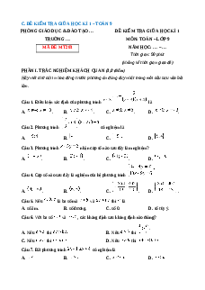 Đề thi giữa kì 1 Toán 9 Chân trời sáng tạo (Đề 3)