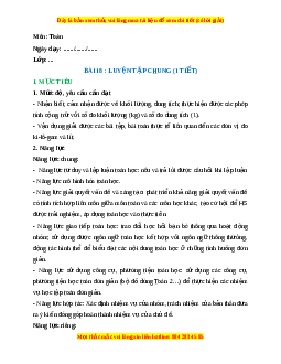 Giáo án Luyện tập chung Toán lớp 2 Kết nối tri thức