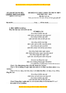 Đề thi thử tốt nghiệp Ngữ Văn trường THPT Lam Kinh năm 2024