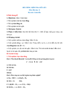 Đề cương Hóa học 11 Giữa kì 1 Cánh diều (có lời giải)