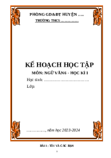 Vở chuẩn bị bài Ngữ Văn 6 Kết nối tri thức Học kì 1