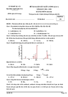 Đề thi thử tốt nghiệp THPT 2025 Hóa học trường THPT Sơn Tây Hà Nội