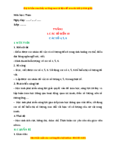 Giáo án Các số 4, 5, 6 Toán lớp 1 Cánh diều