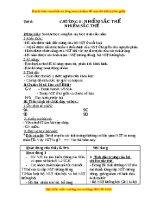 Giáo án Nhiễm sắc thể Sinh học 9