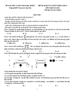 Đề thi thử Sinh Học trường Chuyên Lê Quý Đôn lần 1 năm 2021