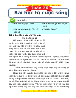 Bài tập cuối tuần Tiếng việt lớp 3 Tuần 26 Kết nối tri thức (có lời giải)