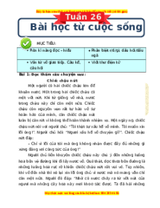 Bài tập cuối tuần Tiếng việt lớp 3 Tuần 26 Kết nối tri thức (có lời giải)