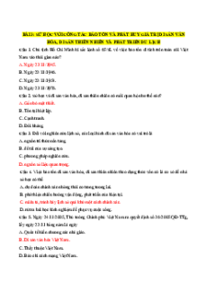 Trắc nghiệm Bài 3: Sử học với công tác bảo tồn và phát huy giá trị di sản văn hóa, di sản thiên nhiên và phát triển du lịch  Lịch sử 10 Đúng-Sai 2025