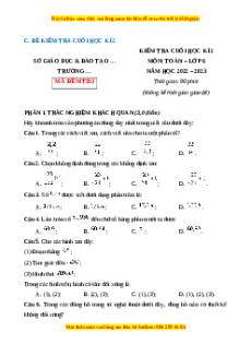 Đề thi cuối kì 2 Toán 6 Chân trời sáng tạo (Đề 8)