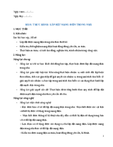 Giáo án Bài 6 Công nghệ 9 Lắp đặt mạng điện trong nhà Kết nối tri thức