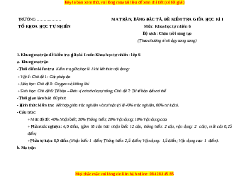 Đề thi giữa kì 1 KHTN 6 Chân trời sáng tạo (song song)- Đề 1