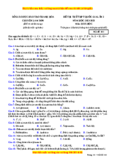 Đề thi thử Hóa Học trường Chuyên Lam Sơn lần 2 năm 2023
