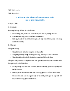 Giáo án Hình trụ Toán 9 Chân trời sáng tạo