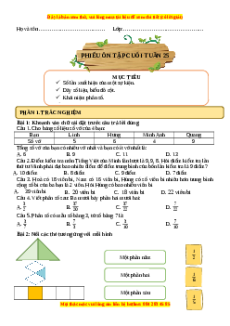 Bài tập cuối tuần Toán lớp 4 Tuần 25 Kết nối tri thức
