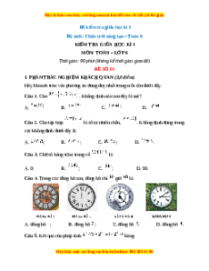 Đề thi giữa kì 1 Toán 6 Chân trời sáng tạo (Đề 1)