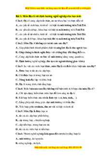 Bộ trắc nghiệm Địa lí 10 Cánh diều (có đáp án)