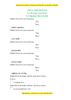 Trắc nghiệm Unit 5: Around town Tiếng Anh 6 ilearn smart words