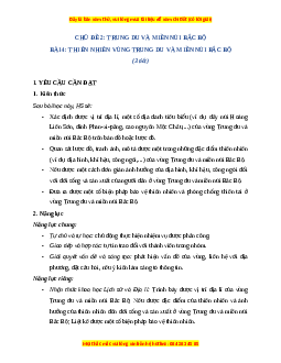 Giáo án Bài 4 Lịch sử & Địa lí lớp 4 Chân trời sáng tạo: Thiên nhiên vùng trung du và miền núi Bắc Bộ