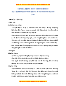 Giáo án Bài 4 Lịch sử & Địa lí lớp 4 Chân trời sáng tạo: Thiên nhiên vùng trung du và miền núi Bắc Bộ