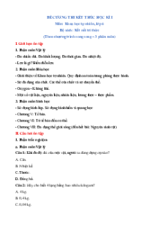 Đề cương Cuối kì 1 KHTN 6 Kết nối tri thức (song song)