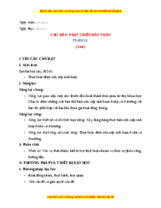 Giáo án Tuần 21 HĐTN lớp 4 Chân trời sáng tạo