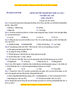 Đề thi thử Lịch sử Sở Hòa Bình lần 2 năm 2023
