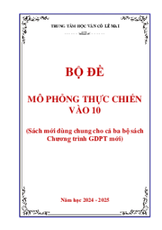 Bộ đề thực chiến ôn thi vào lớp 10 môn Văn