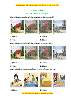 Trắc nghiệm Bài 1 Công nghệ 6 Chân trời sáng tạo: Nhà ở đối với con người