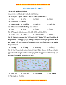 Đề thi giữa kì 2 Toán lớp 3 Kết nối tri thức - Đề 1