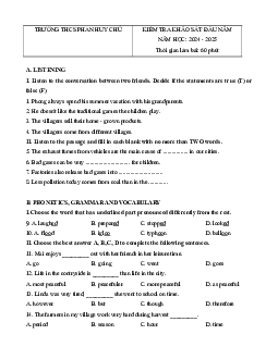 2 Đề khảo soát chất lượng đầu năm 2024-2025 Tiếng Anh 9 có lời giải
