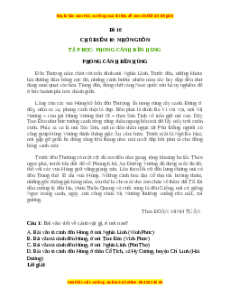 Trắc nghiệm Chủ điểm 10 Tiếng việt lớp 5: Nhớ nguồn