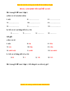 VBT Toán lớp 3 Bài 61 (Cánh diều): Làm quen với chữ số La Mã