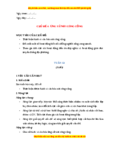 Giáo án Tuần 13 HĐTN lớp 4 Cánh diều