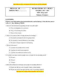 Đề thi cuối kì 2 Tiếng Anh 8 Global success (Đề 5 kèm file nghe)