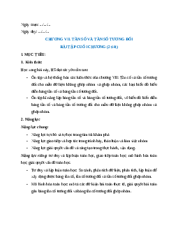 Giáo án Bài tập cuối chương 7 Toán 9 Kết nối tri thức