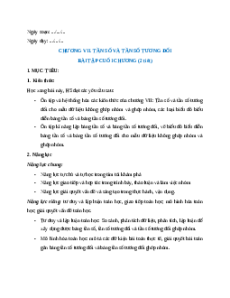 Giáo án Bài tập cuối chương 7 Toán 9 Kết nối tri thức