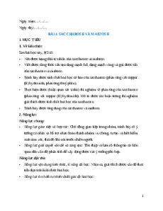 Giáo án Bài 4 Hóa học 12 Chân trời sáng tạo: Saccharose và maltose